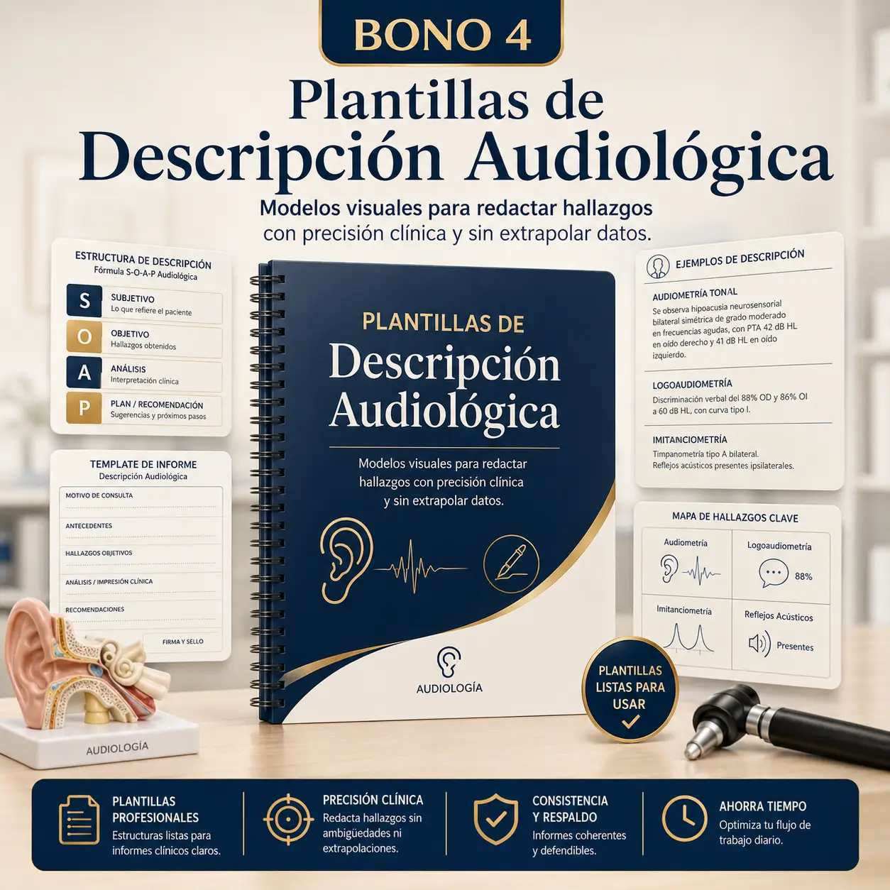 Bono 4 — Plantillas de Descripción Audiológica