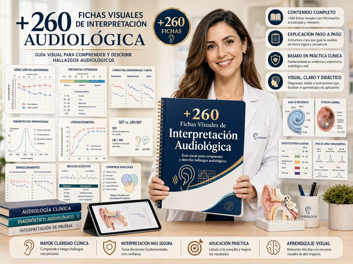 Todas las fichas visuales de audiología organizadas por área
